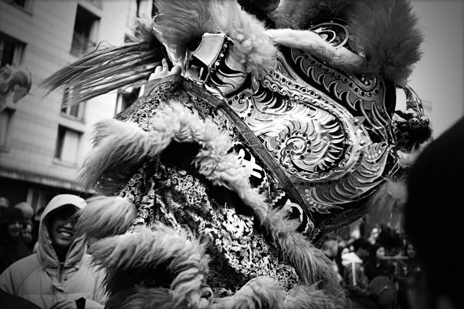 Défilé du nouvel an chinois à Paris avenue d'Ivry et de Choisy