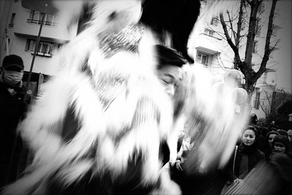 Défilé du nouvel an chinois à Paris avenue d'Ivry et de Choisy
